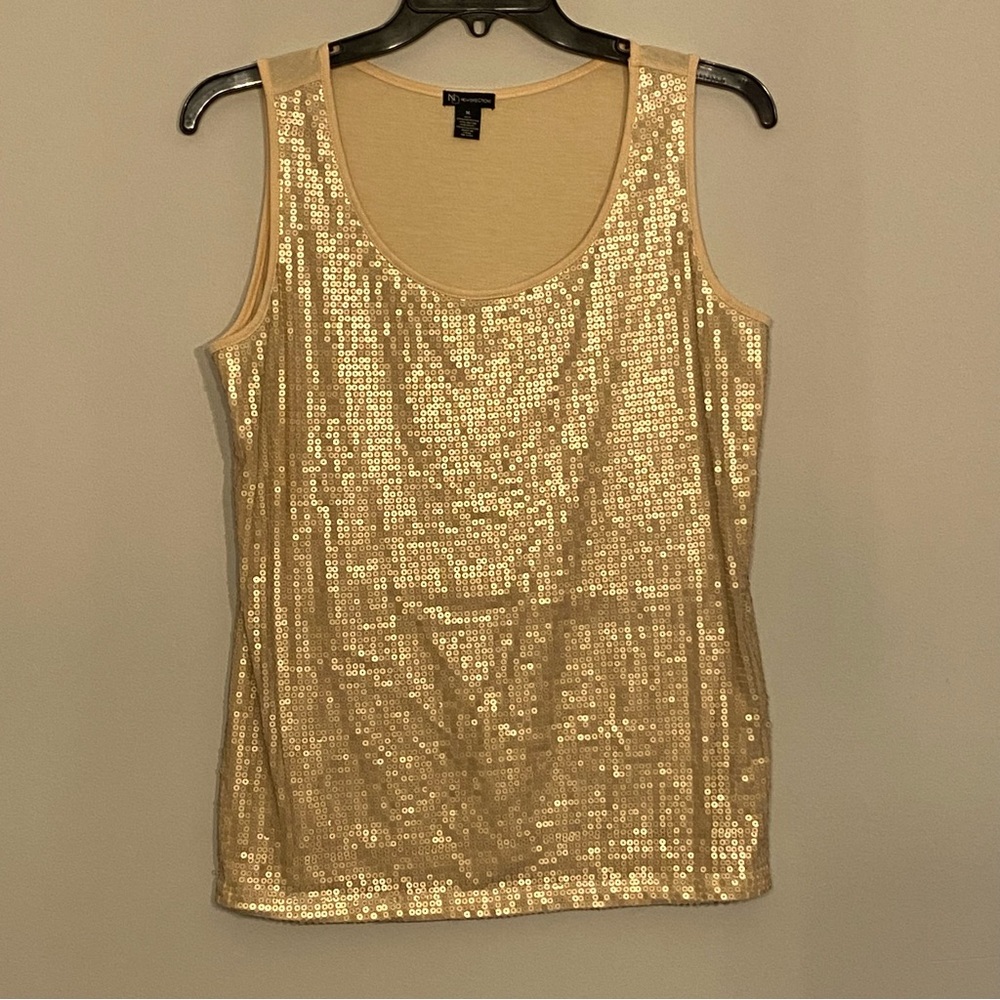 NY & Co. Women’s Gold Sequin Tank size M